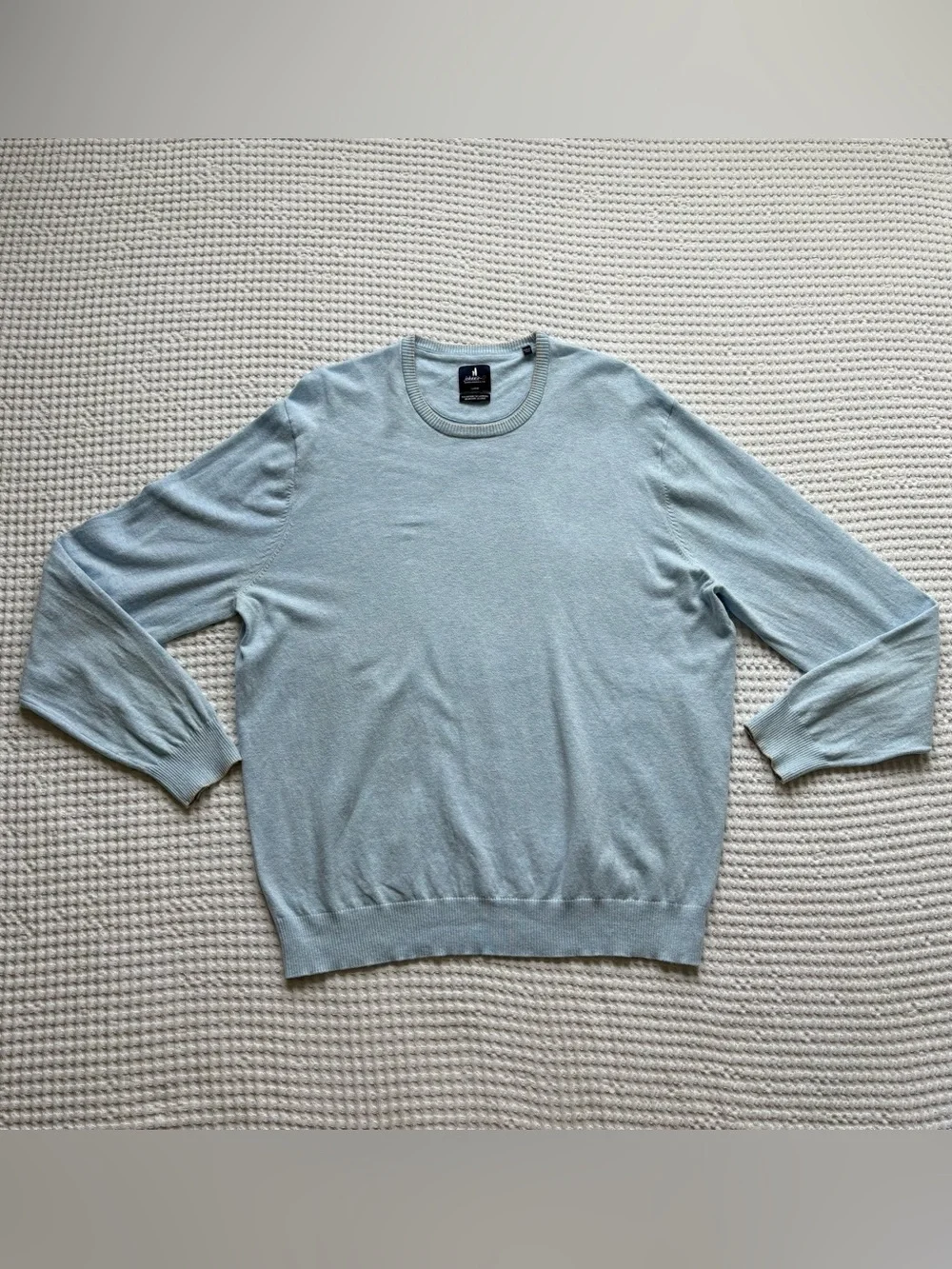 Johnnie-O Wren Maliblu Blue Heather Crewneck Sweater Pullover Cotton Blend - L